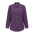 thumbnail image 6 of ManxiVoo Womens Spring Summer Long Sleeve Shirt Breathable Loose Fit Top for Casual and Office Wear XXL Size Purple, 6 of 9