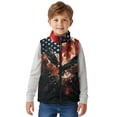 thumbnail image 4 of Xoenoiee Eagle American Flag Paint Splatter Print Boys Lightweight Fleece Vest Sleeveless Zip Up Warm Jacket Stand-Up Collar Casual Outerwear Vests With Pockets, Size 3T, 4 of 7