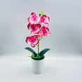 thumbnail image 7 of Artificial Orchid in Pot, Fake Phalaenopsis Orchid, Faux Butterfly Orchid Plant, Silk Flower Arrangement, Potted Bonsai Plant for Home Office Indoor Decoration, Table Centerpiece Ornament, 7 of 7