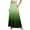 Green, variant on WTOBBY Women's Gradient Print Flowy Flared Maxi Skirt with Ruffle Hem, A-Line Elastic Waist Elegant Tiered Layered Bohemian Long Skirt for Casual Summer Outfits and Beach Events,Black L