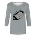 thumbnail image 4 of Fznquz Crewneck Shirt Women Game Day Gray 3/4 Sleeve Shirt Funday Sunday Spring Fall Casual Women's Fashion M, 4 of 4