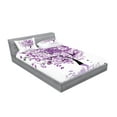 thumbnail image 2 of Ambesonne Nature Fitted Sheet & Pillow Sham Set, Tree of Life, Queen, Lilac Purple, 2 of 2