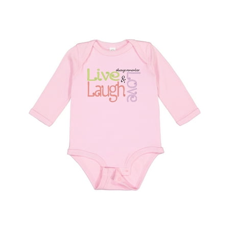 

Inktastic Live Laugh Love Boys Long Sleeve Baby Bodysuit