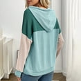 thumbnail image 4 of YHAJDS Winter Casual Blouse Top for Women,Long Sleeve Hooded Blouse Sweatshirt for Womens Womens Winter Loose Sweatshirt Pocket Tops Stripe Color Block Pullover Casual Top for Winter, 4 of 5