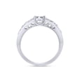 thumbnail image 5 of AFFY Round Shape Simulated Emerald & White CZ Celtic Knot Solitaire Engagement Ring 14k White Gold Over Sterling Silver, Ring Size 5, 5 of 7