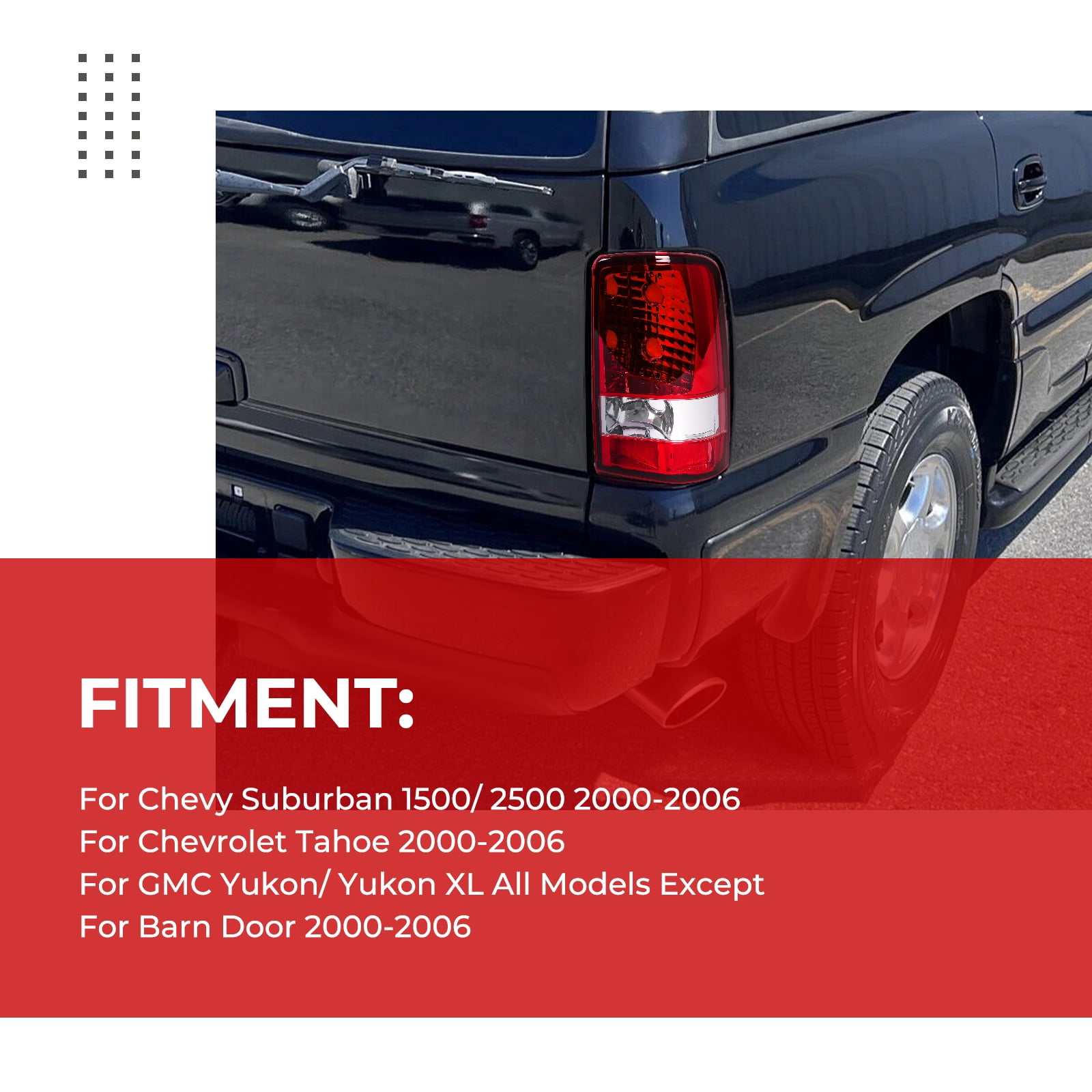 Tail Light Compatible With 2000-2006 Chevy Tahoe Suburban GMC Yukon Driver and Passenger Side Rear Light Brake Lamps