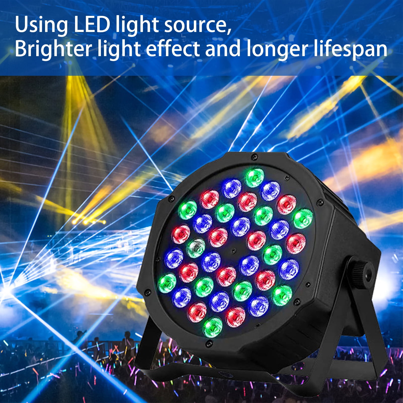 stage lighting Stage Aoresac 36 LED Stage Lights 7 Modes 36W Remote Control Sound Activated Auto Play Uplights Par Lights for Wedding Birthday Christmas Holiday Music Show Dance Party Stage