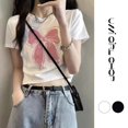 thumbnail image 3 of Basic Simple Womens Short Printed T-shirt Fashion Slim Temperament top, 3 of 6
