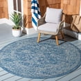 thumbnail image 2 of SAFAVIEH Courtyard Darin Traditional Indoor/Outdoor Area Rug, 7'10" x 7'10" Round, Navy/Ivory, 2 of 8