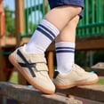 thumbnail image 3 of Toddler Barefoot Shoes, Wide Toe Box Zero Drop Sneakers for Boys Kids, Hook-and-Loop Non-Slip Walking Shoes BeigeWhite T8, 3 of 7