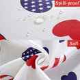 thumbnail image 4 of 4th of July Tablecloth For Rectangle Table 60"X84",Reusable Patriotic American Flag Heart Table Cloths,Memorial Days Veteran Day Table Cover,Red White And Blue Decoration For Kitchen,Party,Picnic, 4 of 5