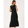 thumbnail image 5 of DARING DIVA Sleeveless Crewneck Tiered Casual Midi Dress L Black, 5 of 7
