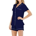 thumbnail image 4 of yievot Womens Pajama Sets Modal Cotton Short 2Pcs Lounge Sets Button Down Pjs Sleepwear Loungewear, 4 of 5