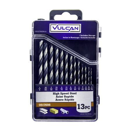 

Vulcan 242790OR High Speed Steel Drill Bit 13 Piece Set 1/16 Thru 1/4 Inch