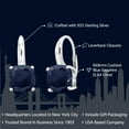 thumbnail image 2 of Gem Stone King 925 Sterling Silver Blue Sapphire Earrings for Women (5.64 Cttw, Gemstone Birthstone, Cushion 8MM), 2 of 5