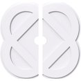 thumbnail image 1 of Ekena Millwork CMP18CE2-02000 18 in. OD x 2 in. ID Square Charlotte Architectural Grade PVC Contemporary Ceiling Medallion - 2 Piece, 1 of 4