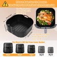 thumbnail image 2 of Silicone Air Fryer Liner, 3 PCS 9 Inch Square Air Fryer Basket Liners,Silicone Tray, Air Fryer Inserts for 6 to 9 QT, Reusable Air Fryer Accessories for Cosori Philips Ninja Oven Microwave, 2 of 8