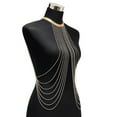 thumbnail image 4 of Multilayer Tassels Shoulder Chain Aesthetic Chest Chain Necklace Body Jewelry, 4 of 7