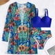 thumbnail image 4 of Augper Women Sexy With Chest Pad With Steel Bra Print Deep V Swimming Trunks Split Swimsuit Bikini Three Piece, 4 of 7