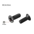 thumbnail image 2 of Uxcell M3.5 x 0.39" Flat Head Screws Carbon Steel Screw Fastener Black Zinc Plated 200 Pack, 2 of 5