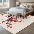 thumbnail image 5 of Red Spring Floral Area Rugs Collection 6'x9', Birds Branches Watercolor Flowers Rustic Non Slip Indoor Rectangle Throw Runner Rug Floor Mat Carpet for Living Room Dining Table Bedroom Nursery, 5 of 9