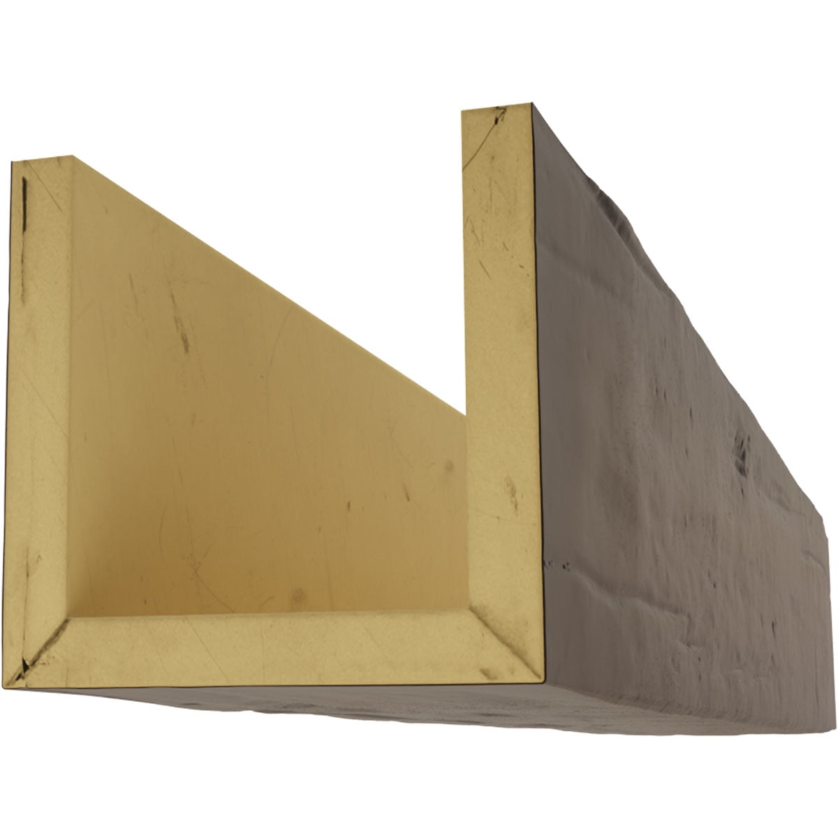 8"W x 4"H x 18'L 3-Sided (U-beam) Riverwood Endurathane Faux Wood Ceiling Beam, Natural Mahogany