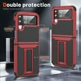 thumbnail image 2 of Armor Shockproof Case for Samsung Galaxy Z Flip 4, [Military Grade Anti-Drop] Rugged Hybrid Hard PC+Soft Silicone Heavy-Duty Tough Durable Hybird Protective Bumper Phone Case, Red, 2 of 8