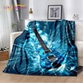 thumbnail image 4 of Manta de felpa suave para guitarra eléctrica clásica, manta de franela para sala de estar, dormitorio, cama, sofá, cubierta de Picnic, 4 of 4