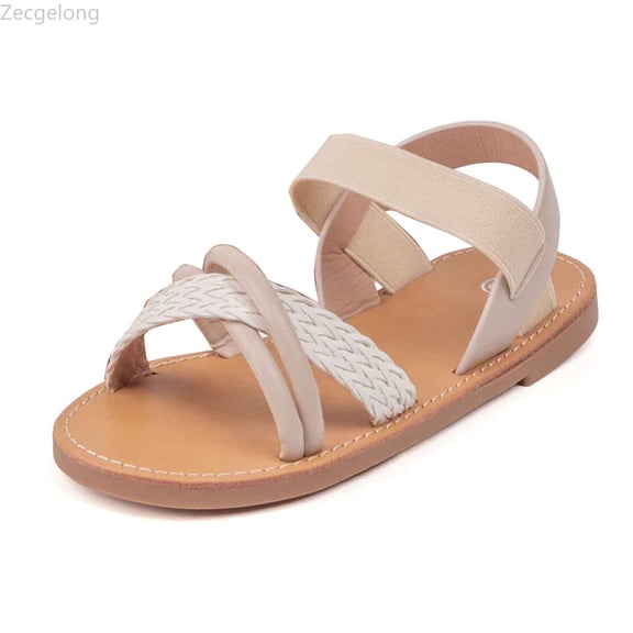 Zecgelong Breathable Girls Sandals For Toddlers And Kids Lightweight Comfortable Everyday Casual Outdoor Play School Summer Footwear(2 8Y) Girls Summer Sandals Size 7.5 Beige