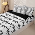 thumbnail image 3 of Erosebridal Gray Ribbon Strip Zipper Queen Comforter Set with Fitted Sheet and 2 Pillowcases,Cartoon Bow Zipper Bedding Set For Girls,Black Reversible,4-Piece, 3 of 7