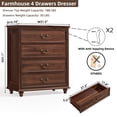 thumbnail image 3 of Joaxswe 4 Drawers Dresser for bedroom, Wood Chest of Drawers with Deep Storage, Tall Modern Bedroom Chest for Closet Hallway, Entryway, Brown, 3 of 6