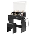 thumbnail image 2 of EDTara Vanity Desk With Mirror and Lights, Features 3 Color Modes, Cushioned Stool, 2 Spacious Drawers, and a Convenient Charging Station, Ideal Modern Dressing Table for Bedroom or Studio, 2 of 8