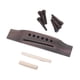 thumbnail image 1 of Acoustic Guitar Replacement Set Ebony Bridge End Pins Bone Saddle & Nut And Wood Bridge Parts, 1 of 5