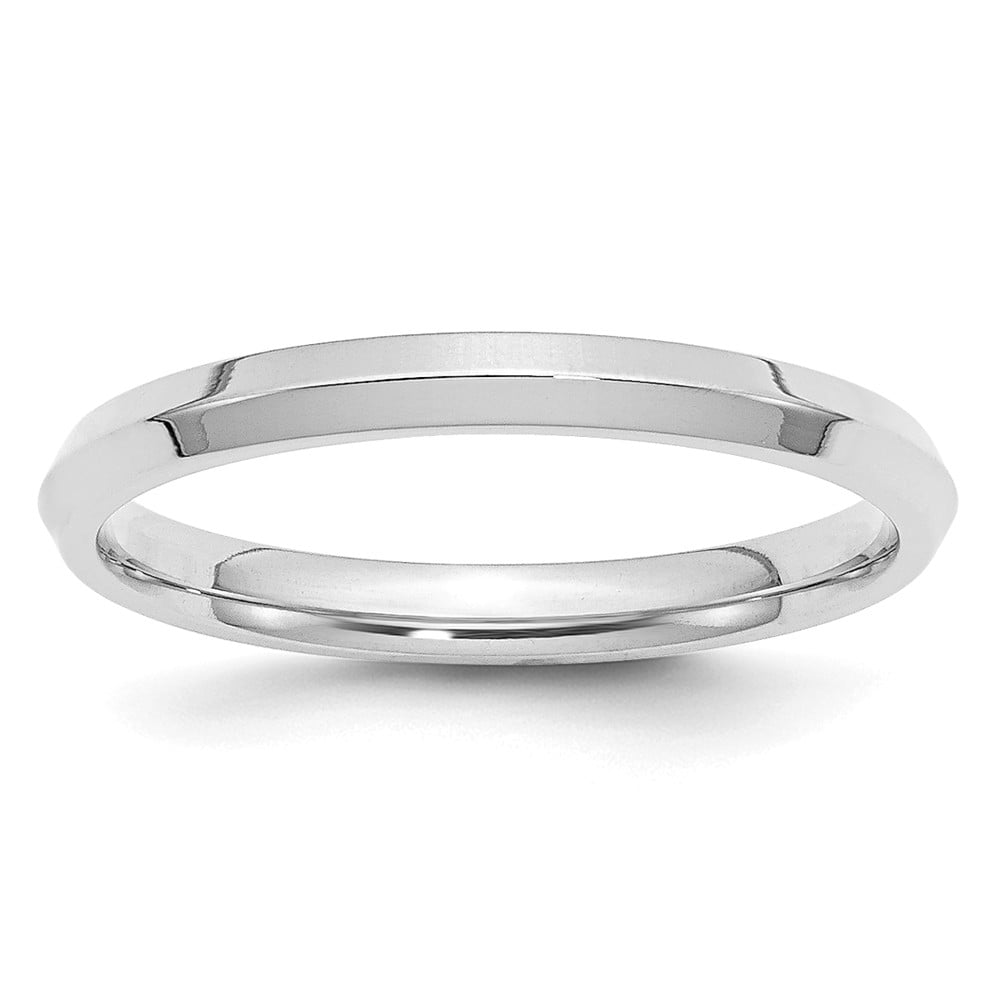 14k White Gold 1mm Polished Comfort Fit Band Ring Size 6.5 Jewelry Gifts for Women