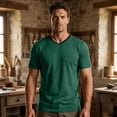 thumbnail image 5 of Mens Quick Dry V Neck T-Shirts Workout Soft Short Sleeve Moisture Wicking Running Athletic Gym Casual Tee Tops with Pocket Green, 5 of 9