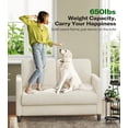thumbnail image 3 of Welzona 51" Corduroy Loveseat Sofa, Small 2-Seater Couch for Small Spaces, Tool-Free Assembly, Off White, 3 of 8