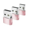 thumbnail image 1 of Adaptador convertidor 3x Tipo-C 3.1 a USB 2.0 para transmisión de datos de auriculares Rosa, 1 of 9