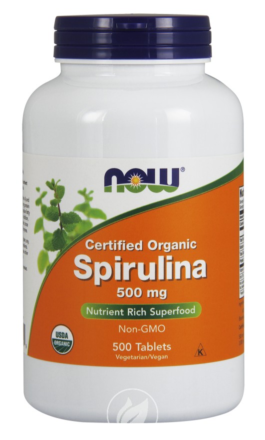 Now Foods Spirulina 500Mg 500 Tabs , Pack of 2