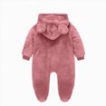 thumbnail image 5 of Baby Boy Winter Clothes Newborn Infant Baby Boys Girls Snowsuit Winter Coat Solid Bear Warm Fleece Hooded Footed Romper Jumpsuit Outfits 0-12 Months, 5 of 5