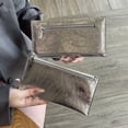thumbnail image 3 of Long Wallet Women 2025 New Fashion Silvery Coin Purse Top Layer Cowhide Genuine Genuine Leather Phone Bag Simple Large Niche, 3 of 7