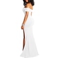 thumbnail image 2 of Vestido de noche YMDUCH para mujer con hombros descubiertos y abertura, blanco, 2 of 6