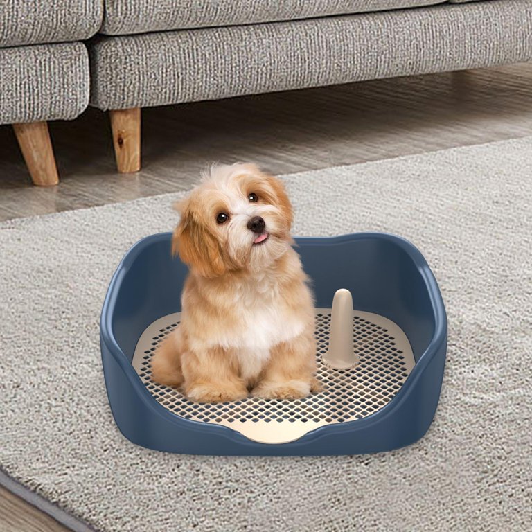 perfeclan Dog Toilet Puppy Training Potty Tray Indoor Outdoor Portable Dog Potty Tray Mesh Grids Pet Training Toilet Dog Blue Large Walmart