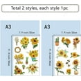 thumbnail image 2 of Custom Waterproof PVC Window Stickers Sunflower Pattern 30x20cm 1 style/sheet 2 style 2 sheets/set, 2 of 9