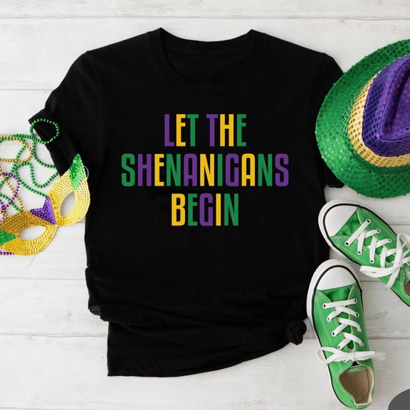 TOKAIPlus Mardi Gras Let The Shenanigans Begin Shirt, NOLA Shirt, Fat Tuesday Shirt, Mardi Gras Shirt, Mardi Gras Festival, New Orleans Tee
