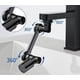 thumbnail image 3 of Extensor de grifo negro, aireador de grifo giratorio de 1080°, boquilla mezcladora de 2 radios, aireadores universales para grifos de cocina/baño, 3 of 5