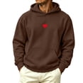 thumbnail image 2 of Men's Solid Printed Patterns Hoodie Sweatshirt Long Sleeve Loose Fit Pullover with Front Pocket Soft Comfort Casual Sweatshirt for Travel Street Loungewear, 2 of 6