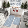 thumbnail image 6 of Blue Gray Snowflake Kitchen Mat Set of 2, Non Slip Rubber Backing Absorbent Kitchen Rugs 17"x28" and 17"x48", Washable Low Profile Runner Rug for Kitchen Sink Laundry Room, Winter Decor, 6 of 6
