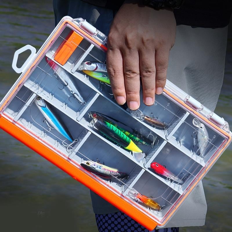 CEORPER Fishing Tackle Box Lure Storage Box Clear Lid Tray Box Baits Separator