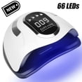 thumbnail image 1 of TopLLC 66-LEDs Fan Nail Gel Curing Lamp Light Nail Gel Polish Dryer Nail Art Machine 4_Step Timer Function For Professinal And Girls Nail Care Nail phototherapy, 1 of 9