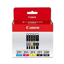 Canon PGI-250/CLI-251 Black/Photo Black/Cyan/Magenta/Yellow Standard Yield Ink Cartridge 5/Pack